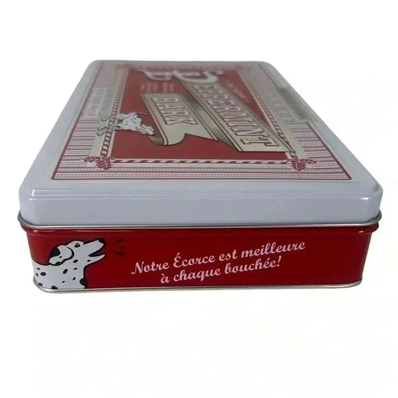 WILLIAMS SONOMA PEPPERMINT BARK DECORATIVE METAL TIN W/ LIF EMPTY CHRISTMAS - Picture 5 of 8